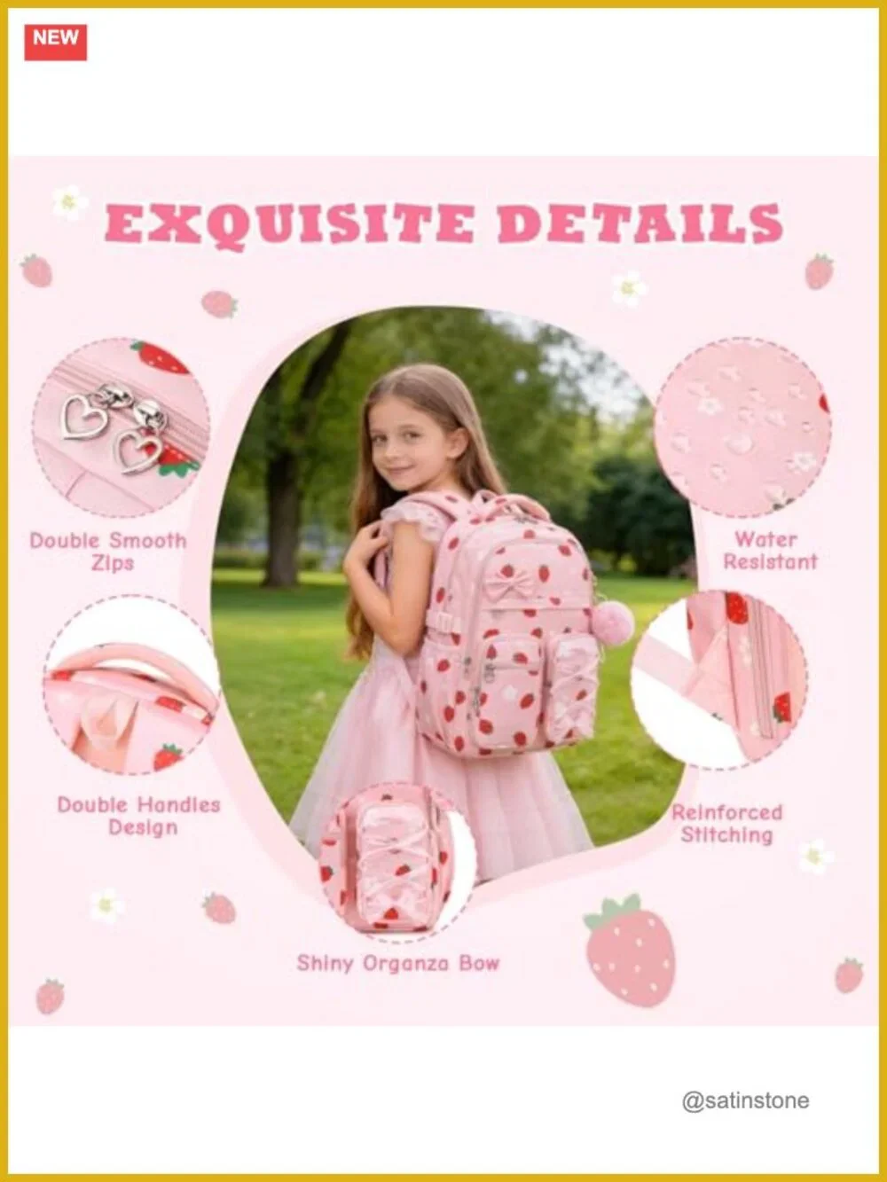 Large Capacity School Backpack for Kids, Fits 15.6